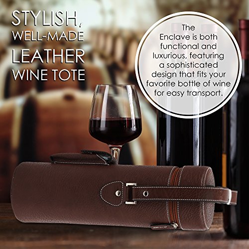 Primeware Wine Tote Travel Bag Bottle Wine Bag Carrier/Easy to Carry Shoulder Strap/Corkscrew Included/Great Gift (Brown)