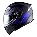 1Storm Motorcycle Modular Full Face Helmet Flip up Dual Visor Sun Shield: HB89 Arrow Blue
