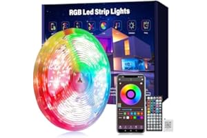 Ledagic Led Lights for Bedroom 50ft Music Sync Color Changing Led Strip Lights with Remote and App Control RGB Led Light Strip for Home Party Room Decor