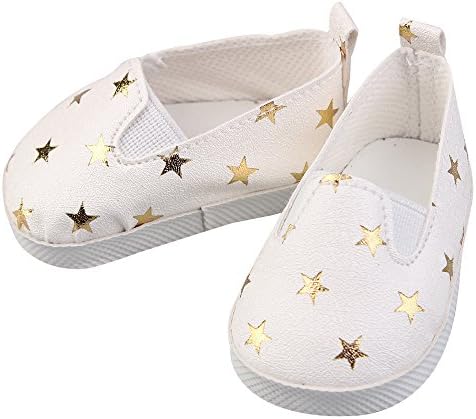 Jieson Doll Shoes Glitter Star Dress Shoes 18 Inch American Doll Gift Your Baby