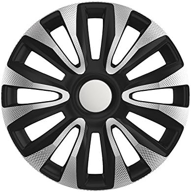 Brand New car Trims set of 4 13'' 14'' 15'' 16'' Hubcaps/Trims Avalone Carbon Silver&Black (13 inches)