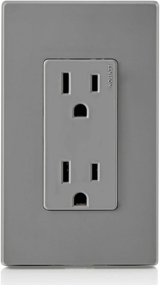 Leviton 5325-WMP 15 Amp, 125 Volt, Decora Duplex Receptacle, Residential Grade, Grounding, 10-Pack, White - Electrical Outlets - 