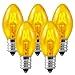 C7 - Transparent Yellow - Double Dipped - 5 Watt - Candelabra Base - Christmas Lights - 25 Pack