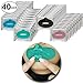 Set of 40pcs Collagen Lip Masks Pads for Dry Lips with Green Aloe Vera, Red Wine, Black Mud Volcanic Soil and Blue Marine Algae Seaweed for Moisture, Plumper, Wrinkles Removal, Firming and Nourishing