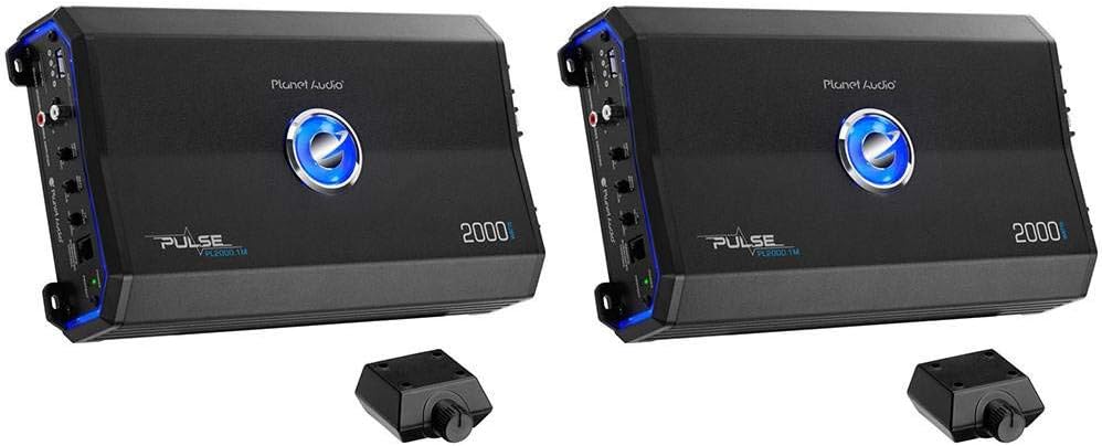 Planet Audio 2000W Class A/B Monoblock MOSFET 2Ohm Car Audio Amplifier (2 Pack)