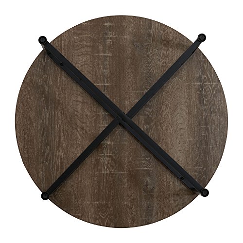 Household-Essentials-Grey-Top-Black-Frame-Ashwood-Round-Coffee-Table