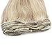 Sunny Hair Clip in Hair Extensions Ash Blonde Clip in Extensions Real Human Hair Highlighted Bleach Blonde Mix Ash Blonde Real Hair Extensions Clip in Human Hair Bridal Hair Extensions 7pcs 18inch