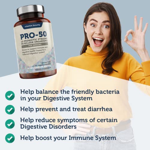 Vitamin Bounty Pro50 Probiotics 13 Probiotic Strains, Gut Health