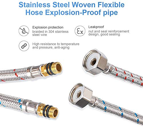 bedee Chrom Wasserhahn Küche Armatur Spültischarmatur mit Herausziehbarer Schlauchbrause, Wasserfall Einhebelmischer Kaltes und Heißes Wasser Vorhanden für Badezimmer/Küchenhahn Waschtischarmatur