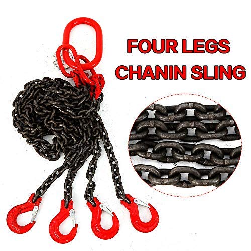 4-Strang Anschlagkette, Neu 4-Strang Anschlagkette Ketten Kettengehänge 8 mm 8mm 5T 1,5 m Arbeitslänge Heavy Duty Lifting Chain Sling mit Haken – Bild 5