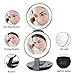 LED Lighted Travel Makeup Magnifying Mirror, 1X/5X Double Sided Compact Folding LED Lighted Mirrors,Lightweight and Portable for E-Z use, Pocket Vanity/Cosmetic Mirror (White)