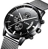Watches,Men's Luxury Stainless Steel Wrist Watch in,Fashional Design and Elegant Dress For Men (Allblack)