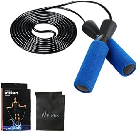 Nother Jump Rope Adjustable under Bearing Jumping Rope with a Carrying Case for Men Women and Kids (blue)
