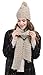 Bienvenu Women Fashion Winter Warm Knitted Scarf and Hat Set Skullcaps,Beige