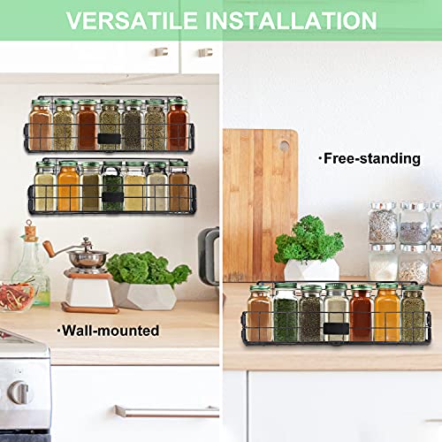 Spice Rack Wall Mount, 4 Packs Hanging Spice Rack Organizer Spice Shelf