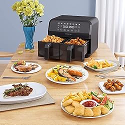 CROWNFUL 8 Quart 8 in 1 Dual Basket Air Fryer with