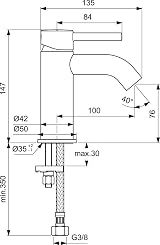 Ideal Standard BC268XG Ceraline Basin Mixer Tap Silk Black Fixed Spout Easy Fix view 6