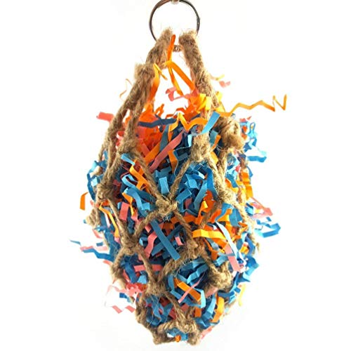 Keersi Jute Paper Strips Bird Chew Toy Pet Parrot Parakeet Cockatiel Conure Cockatoo African Grey Macaw Eclectus Amazon Lovebird Finch Budgie Cage Supply Accessories