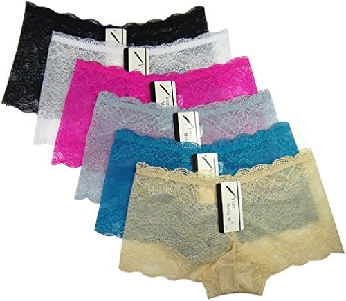 Rouranfeier Women Underwear Shorts Sexy Regular Pants Panties Lingerie Ladies Knickers Hipster Briefs Boyshorts 6 Pack (Large)