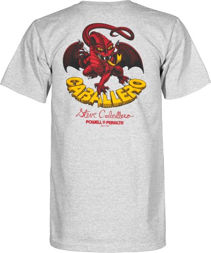 Powell-Peralta Cab Classic Dragon T-Shirt, Gray, Large