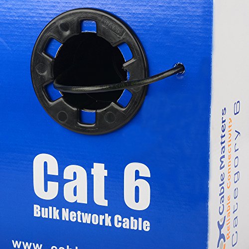 Cable Matters In-Wall Rated (CM) Cat6 Bulk Ethernet Cable in Black 1000 Feet