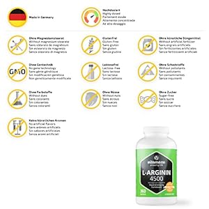Vitamaze® L-arginina 4500 Mg Ad Alto Dosaggio, 360 Capsule Di Pura L-arginina Hcl Polvere, Qualità Tedesca, Naturale…
