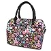 Loungefly x Beauty and the Beast Belle Floral Print Duffel Purse (One Size, Black Multi)