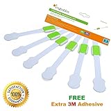 Adjustable Child Safety Locks, Childproof, Safety Latches Locks, Adhesive Latches, Multi Use Latches for Baby Proof Drawers - 6 Pack
