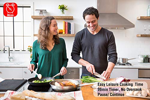 Electric Cooktop, ECOTOUCH 12" Radiant Electric Cooktop Built-in Electric Stove, 240V Electric Stove 2 Burners, Kid Safety Lock, 9 Heating Level