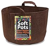 SOFT POTS (7 GALLON) Best Fabric Aeration Garden Pots from Maui Mike's. Thicker Fabric and Sewn Handles For Easy Moving. Great for Tomatoes, Veggies and Flowers. Faster Growing Plants and More Fruit.