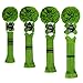 Scott Edward Green Grey White Argyle Golf Club Head Covers, Acrylic Yarn Double-Layers Knitted, with Rotatable Number Tags Set of 4 (Green Grey White Argyle Grey Stripes)