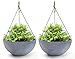 Hanging Planters Large 13.2 in Resin Flower Pots Outdoor, Garden Planters for Plants, Large Grey, Set of 2 primary