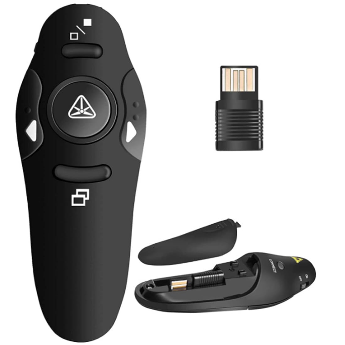 FiTspi Wireless USB Presenter Flip Pen PPT Remote Control Presenter Pen 2.4GHz PowerPoint presentation Clicker Multifunctional Laser Pointer for School or Office