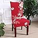 SoulFeel Set of 6 Dining Chair Covers, Stretch Spandex Dining Room Protector Slipcovers (Style 49, Red)