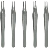 Adson Dressing Surgical Forceps 4 3/4 inches Serrated Stainless (Pack of 5)