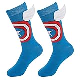 Bioworld (1 Pair) Superhero Socks Men’s Crew, Colorful Comic-Book Characters, Fits Shoe Size 8-12