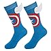 Bioworld (1 Pair) Superhero Socks Men’s Crew, Colorful Comic-Book Characters, Fits Shoe Size 8-12