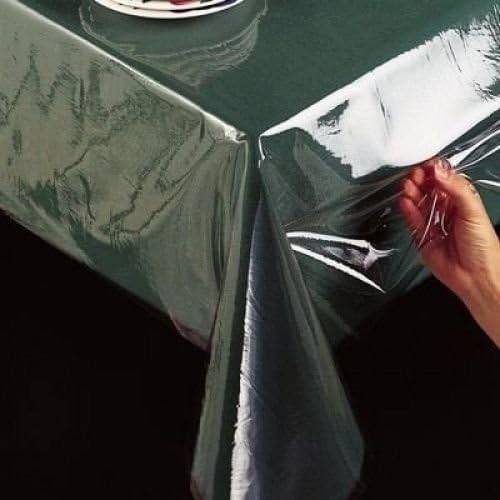 HC Covers Heat Resistance Heavy Fabric 52" x 70" Inch 100% Crystal Clear PVC Vinyl Waterproof Plastic Table Cover with Durability