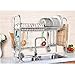 NEX Over The Sink Dish Rack, Dish Drying Rack for Kitchen Stainless Steel Dish Drainer Large Capacity with Cutting Board Holder Sink Shelf Storage Rack