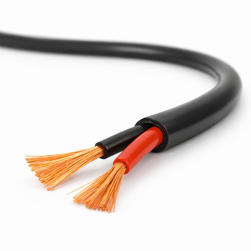 Wire4u Automotive Round Twin 2 Core Thin Wall Cable 12V 24V Copper Wire (0.75mm² 14Amps, 10 Metres Coil)