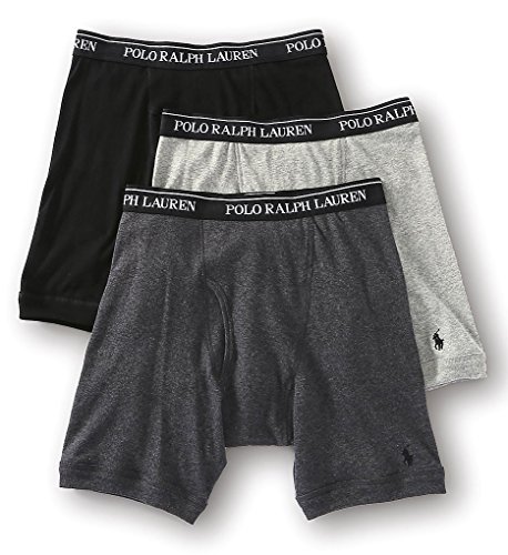 UPC 043935778606, Polo Ralph Lauren Classic Fit Long Leg Boxer Brief 3-Pack, M, Grey / Black / Grey