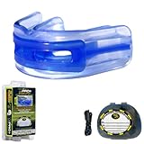 Brain-Pad LoPro+ Double Laminated Strap/Strapless Combo in one Adult Mouthguard (Blue/Clear)