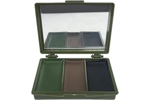 Face Camouflage Oil Makeup, Compact Camouflage Concealment, 3 Color Hunting Face Paint With Mirrors, Long Lasting Faces Body 