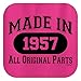 60th Birthday Gift Made 1965 All Original Parts Ladies T-Shirt Medium Heliconia