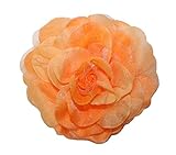 WD2U 3 in 1 Chiffon Rose Silk Flower Hair Bow Alligator Clip Brooch Pony Tail