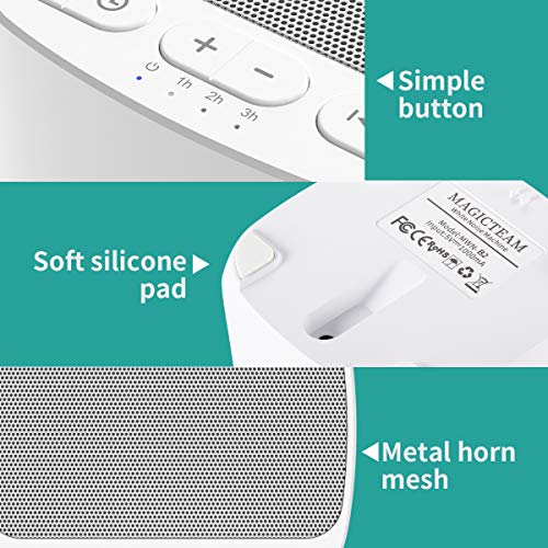 Magicteam Sleep Sound White Noise Machine with 40 Natural Soothing Sounds and Memory Function 32 Levels of Volume Powered by AC or USB and Sleep Timer Sound Therapy for Baby Kids Adults