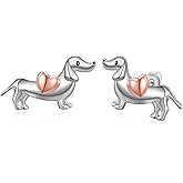 SCZKLAQ Dachshund/Corgi Earrings 925 Sterling Silver Dog Stud Earrings Puppy Dog Gifts for Women Dachshund Corgi Gifts Lovers