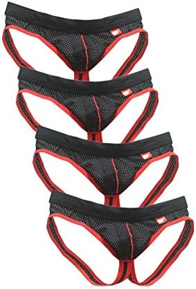 HCMP Men's Lycra Mesh Bulge Sexy Low Rise Thongs G-String Thong Sexy Bikini Jockstrap Underwear for Men
