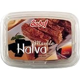 Sadaf Chocolate Marble Halva - Turkish Halvah Marble Dessert - Middle Eastern Sweet Marble Halwa Bar - Kosher and Vegetarian -16 oz