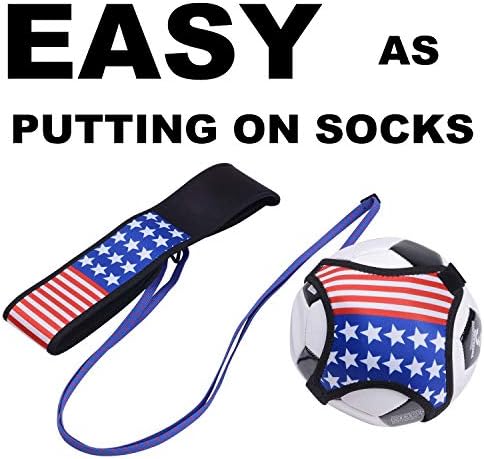 WFEXD Soccer Trainer, Easy-Goal Hands-Free Soccer Kick Trainer Fits Sizes 3, 4, and 5, Practice Control, Kick-ups, Shooting, Throw-ins and More